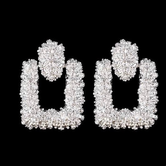 Silver tone statement earrings - Picture 4 of 5